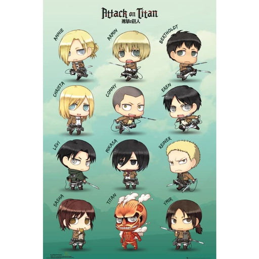 Poster Attack on Titan - Chibi Characters (91.5x61) - Red Goblin