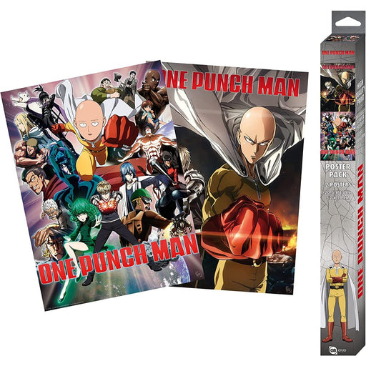 Set 2 Postere Chibi One Punch Man - Saitama & Genos (52x38) - Red Goblin