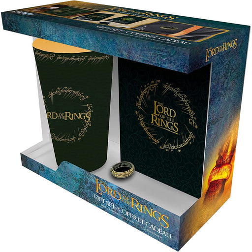 Set Cadou Lord of The Rings - Pahar XXL+ Insigna + Notebook de Buzunar The Ring - Red Goblin