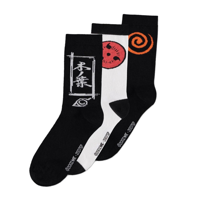 Set Sosete Naruto Shippuden - 3-Pack Sasuke Symbol 39-42 - Red Goblin