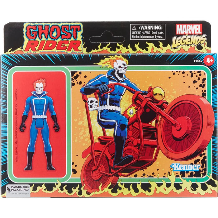 Figurina Articulata Marvel Legends Retro Collection with Vehicle Ghost Rider 10 cm - Red Goblin