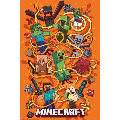 Poster Minecraft - Swirls (91.5 x 61cm) - Red Goblin