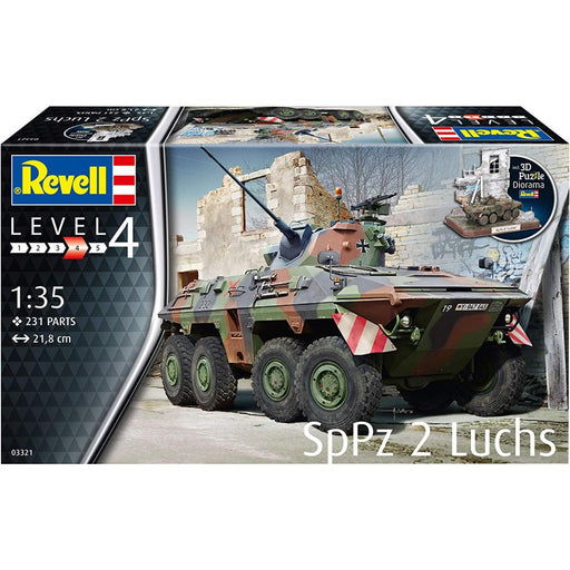 Figurina Kit de Asamblare Revell SpPz2 Luchs & 3D Puzzle Diorama - 1:35 - Red Goblin