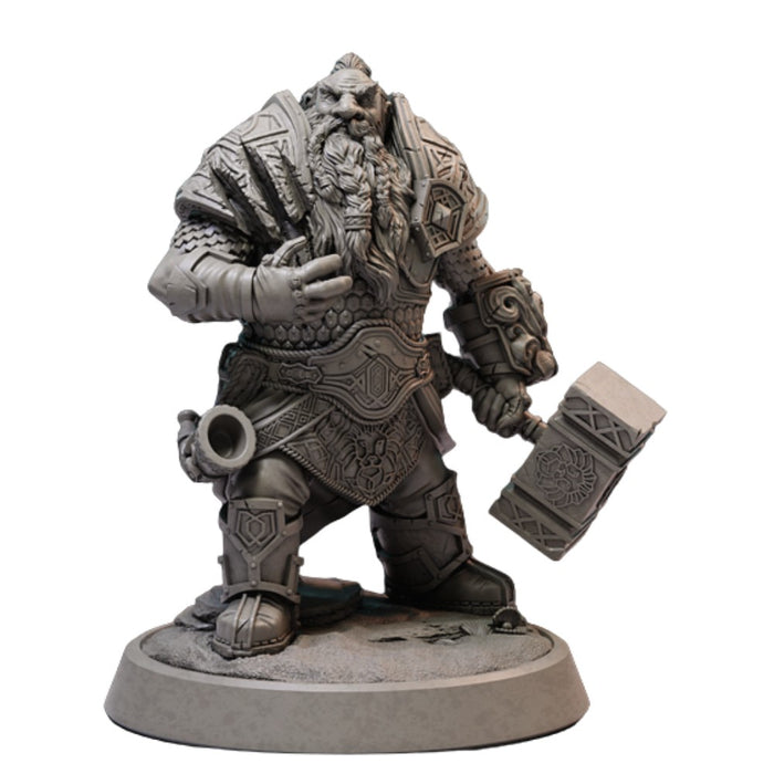 Miniatura Nepictata Vhallarhion - Dwarf Warr 1H Hamme (eye level 32 mm) - Red Goblin