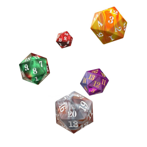 Set Zaruri Oakie Doakie Dice D20 Spindown Gemicide (5) - Red Goblin