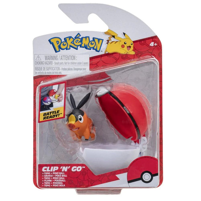 Figurina Pokemon - Clip N Go Tepig & Poke Ball - Red Goblin