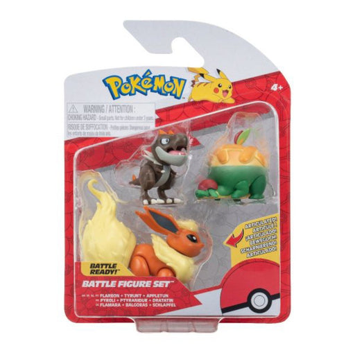 Set 3 Mini Figurine Articulate Pokemon - Appltun, Tyrunt, Flareon - Red Goblin