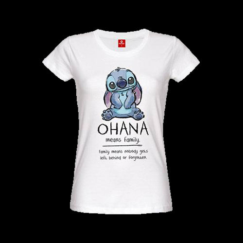 Tricou: Lilo & Stitch - Ohana Means Family (Damă) - Red Goblin