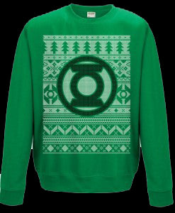 Green Lantern - Fair Isle Logo Sweatshirt - Red Goblin