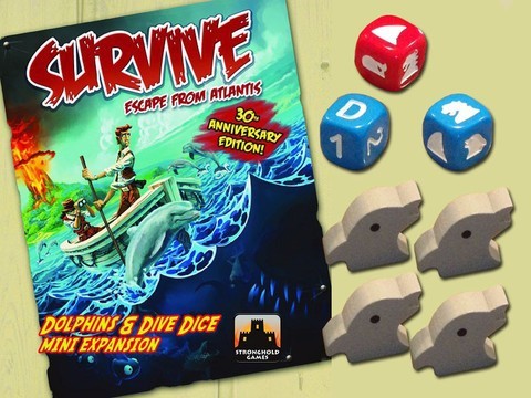 Survive: Escape from Atlantis! Dolphins & Dive Dice Mini Extension - Red Goblin