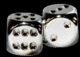 Silver Metallic D6 Dice - Red Goblin