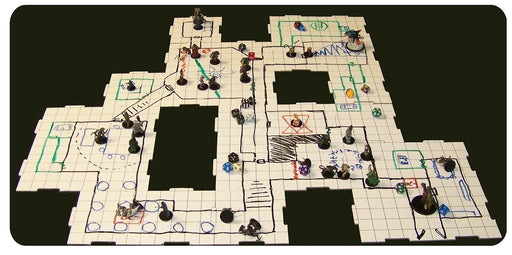 Dry Erase 10 inch Dungeon Tiles (9 bucăți) - Red Goblin