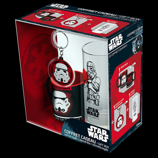 Set cadou cană/pahar/breloc Star Wars Stormtrooper - Red Goblin