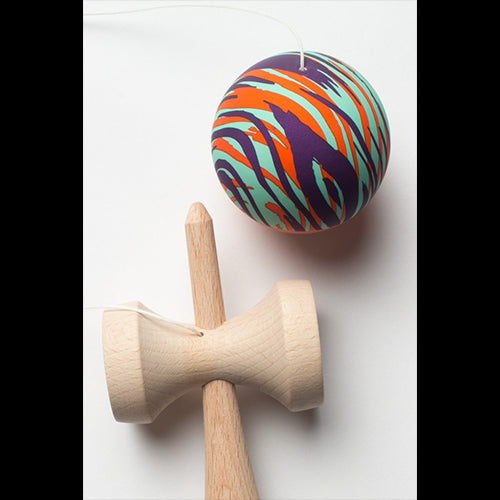 Kendama Sweets Rubber Grain Aqua/Orange/Purple - Red Goblin