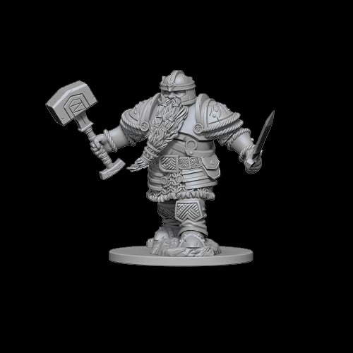 D&D Unpainted Miniatures: Dwarf Male Fighter - Red Goblin