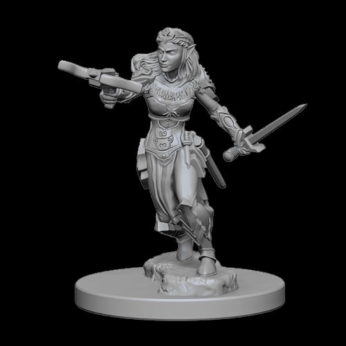 D&D Unpainted Miniatures: Elf Female Ranger - Red Goblin