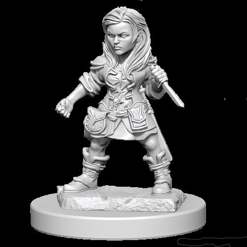 D&D Unpainted Miniatures: Halfling Female Rogue - Red Goblin