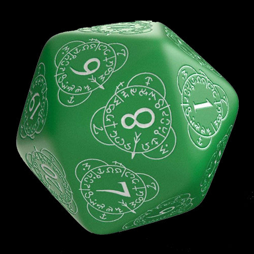 Q-Workshop Life Counter Die D20 green & white - Red Goblin