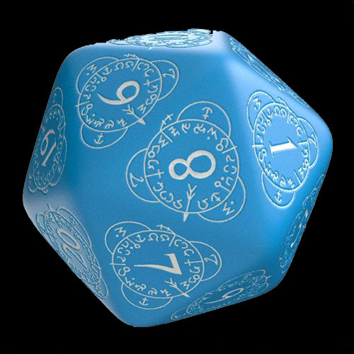 Q-Workshop Life Counter Die D20 blue & white - Red Goblin