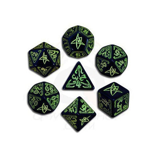 Call of Cthulhu Dice Set black & green - Red Goblin