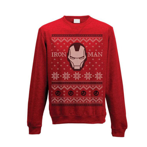 Avengers - Iron Man Fair Isle Sweatshirt - Red Goblin