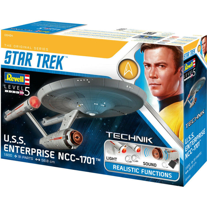 Figurina Kit de asamblare cu sunet si lumini Star Trek USS Enterprise NCC-1701 - Red Goblin