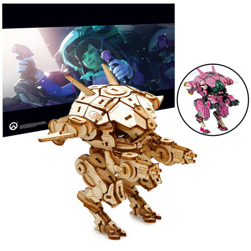 Figurina Kit de Asamblare din Lemn Overwatch IncrediBuilds 3D D.Va MEKA - Red Goblin