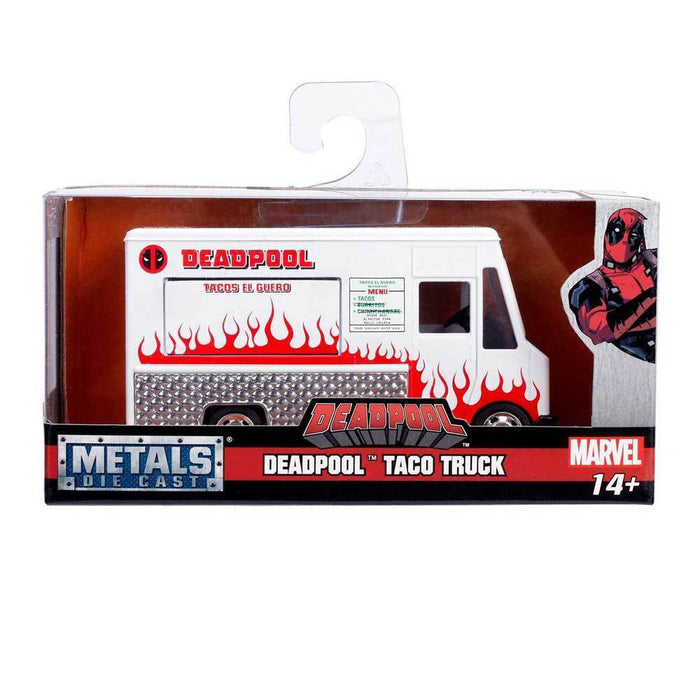 Figurina Deadpool Diecast Model Hollywood Rides 1/32 Deadpool Foodtruck - Red Goblin