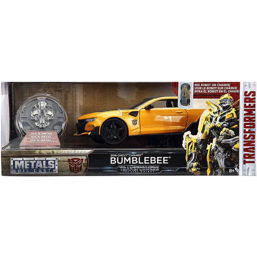 Figurina Transformers Diecast Model 1/24 2016 Chevy Camaro Bumblebee cu Moneda de Colectie - Red Goblin