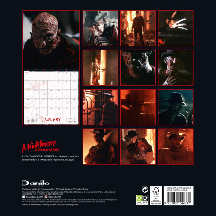 Calendar Danilo Nightmare on Elm Street Square - Red Goblin