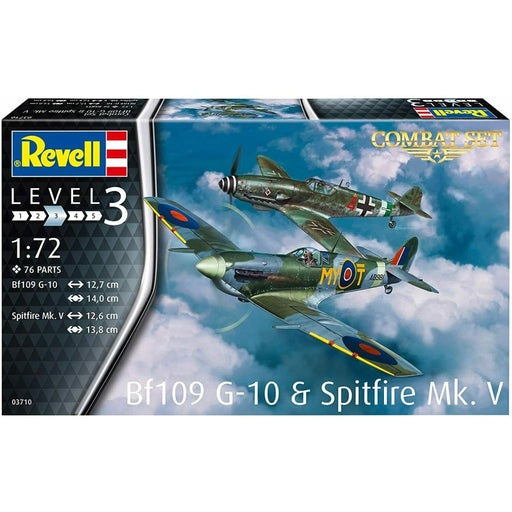 Set Figurine Kit de Asamblare Messerschmitt Bf109G-10 & Spitfire Mk.V (1:72) - Red Goblin