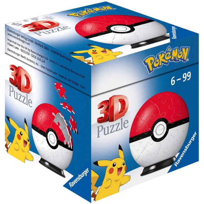 Ravensburger 3D Puzzle-Ball - Pokeball Rosu - Red Goblin