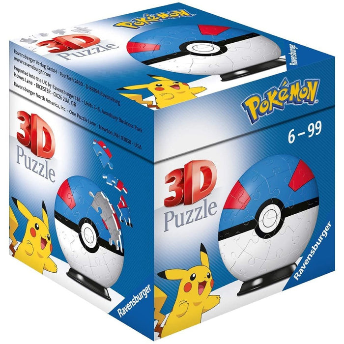 Ravensburger 3D Puzzle-Ball - Pokeball Albastru - Red Goblin