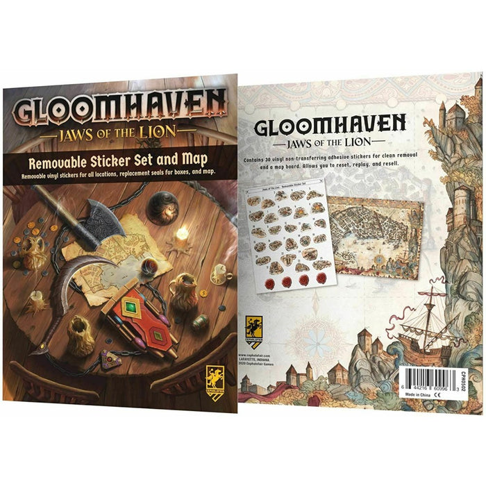 Set Removable Sticker & Map Gloomhaven - Jaws of the Lion - Red Goblin